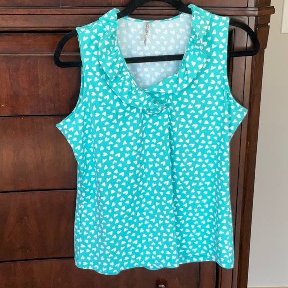 Lulu-B Sleeveless Ruffle V Neck Tank Top  UPF 50+ - Picture 1 of 7